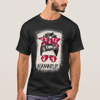 T-shirt Cheer Granny Life Messy Bun Bleached M