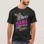 T-shirt Cheer Mama Biggest Fan Leopard Print And Pom Pom 1 (Devant)