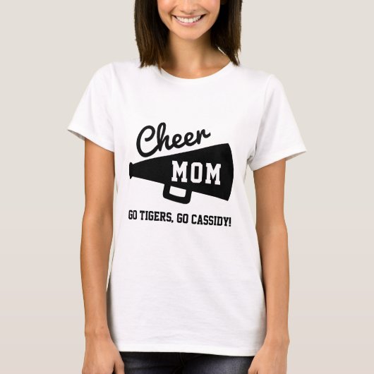 T-shirt Cheer Maman Cheerled Custom Team & Name Grey (Devant)