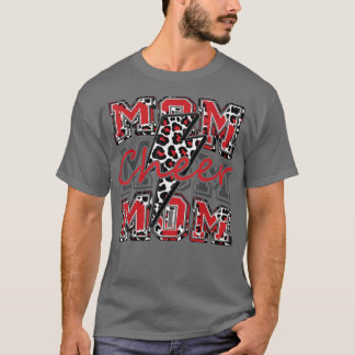 T-shirt Cheer Maman Éclair Cheer léopard Rouge