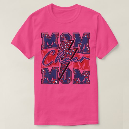 T-shirt Cheer Maman Éclair Cheer LéopardNavy Rouge (Design devant)