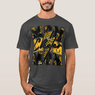T-shirt Cheer Maman Feu boulon Cheer Leopard Black Gold