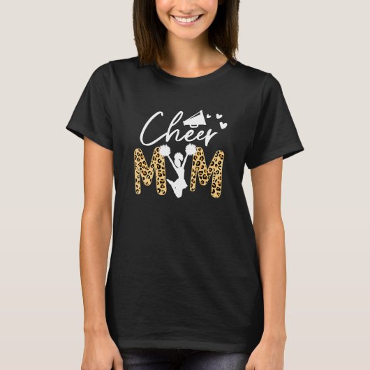 T-shirt Cheer Maman Leopard Messy Bun Pom-pom girl Bleache (Devant)