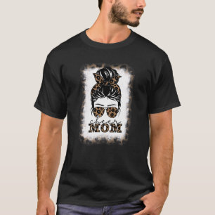 T-shirt Cheer Maman Leopard Messy Bun Pom-pom girl Bleache