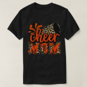 T-shirt Cheer Maman Orange Leopard Cheer Poms Mégaphone (Design devant)