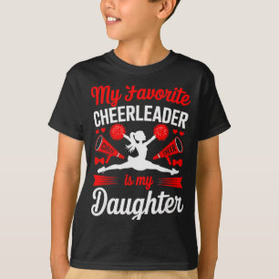 T-shirt Cheer Maman Papa Ma Pom-Pom Girl Préférée Est Ma F