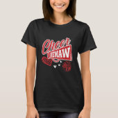T-shirt Cheer Memaw Biggest Fan Leopard Print And Pom Pom (Devant)