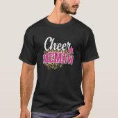 T-shirt Cheer Memaw Biggest Fan Leopard Print And Pom Pom (Devant)