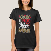 T-shirt Cheer Mimi Biggest Fan Leopard Print And Pom Pom (Devant)
