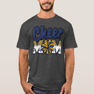 T-shirt Cheer Mom Navy Lettres Leopard or Cheer Pom Poms