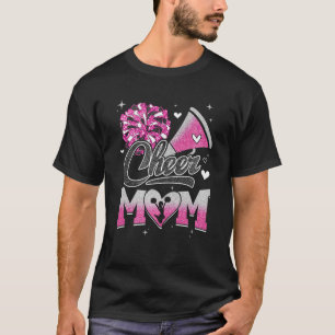 T-shirt Cheer Mom Pink Blanc Cheerleader de football Fan p