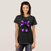 T-shirt Cheer Mother Mama Puple Megaphone Cheerleading Mom (Devant entier)