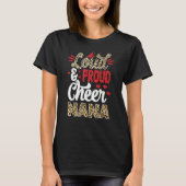 T-shirt Cheer Nana Biggest Fan Leopard Print And Pom Pom (Devant)