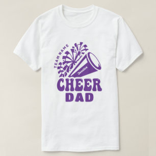 T-shirt Cheer Papa avec Nom d'équipe personnalisé et Nom d