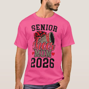 T-shirt Cheer Senior Mom 2026 Leopard Cheerleader Senior