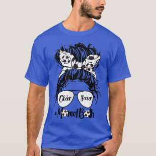 T-shirt Cheer Soccer Maman Des Deux Lunettes De Cheveux Bu