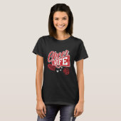T-shirt Cheer Wife Biggest Fan Leopard Print And Pom Pom 1 (Devant entier)