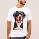 T-shirt Cheerful Entlebucher Mountain Dog (Devant)