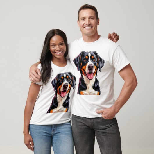 T-shirt Cheerful Entlebucher Mountain Dog (Unisexe)