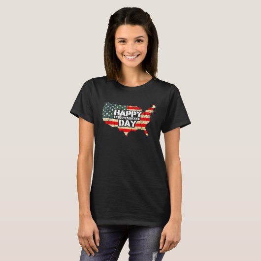 T-shirt Cheerful Happy Independence Day Artwork  Happy 4th (Devant entier)