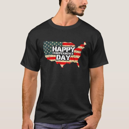 T-shirt Cheerful Happy Independence Day Artwork  Happy 4th (Devant)