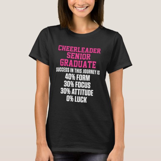 T-shirt Cheerleader Cheerleading Cheering Success Senior G (Devant)