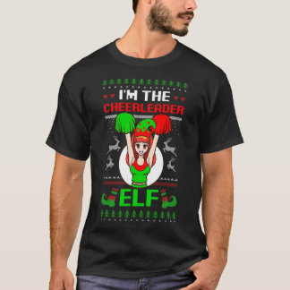 T-shirt Cheerleader Elf Design Christmas Cheerleading 