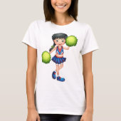 T-shirt Cheerleader Girl with Pom Poms Fun Sports Spirit (Devant)