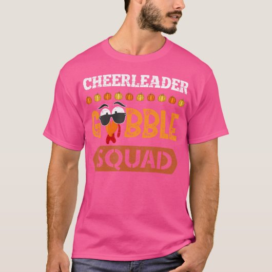 T-shirt Cheerleader Gobble Squad Turkey Thanksgiving Cheer (Devant)
