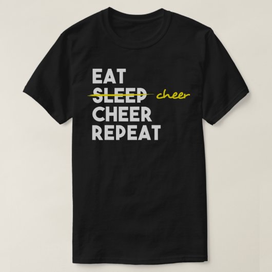 T-shirt Cheerleading Eat Cheer Repeat Cheerleader  (Design devant)