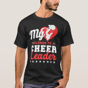 T-shirt Cheerled Cheer Mon Coeur Appartient À Un