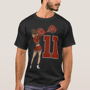T-shirt Cheerled Girl mignonne Anniversaire Cheerhead Pom-