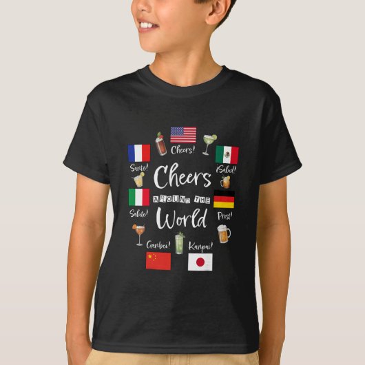 T-shirt Cheers Around The World Vacation Drinking Funny Dr (Devant)