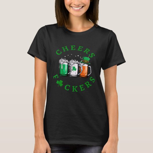 T-shirt Cheers St. Patrick's Day Irish Drinking Green Sham (Devant)