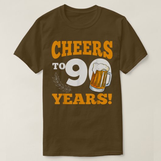 T-shirt Cheers To 90 Year Drinking Beer Funny Birthday Par (Design devant)