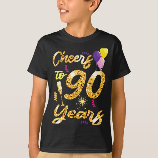 T-shirt Cheers To 90 Years 1931 90th Birthday Celebration (Devant)