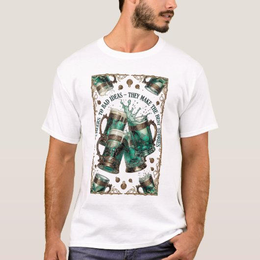 T-shirt Cheers to Bad Ideas Tankards Graphic Tee (Devant)