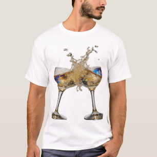 T-shirt CHEERS TO GOOD HEALTH Texte 3D Argent Ludique