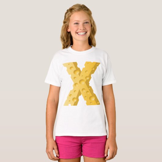 T-shirt Cheese Letter X Typography (Devant entier)