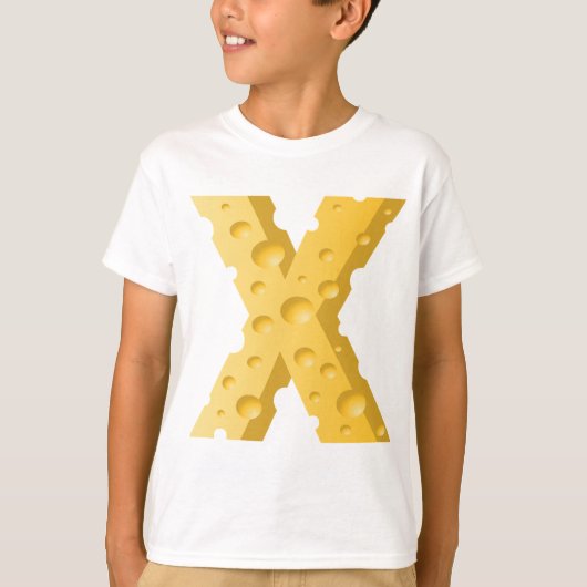 T-shirt Cheese Letter X Typography (Devant)