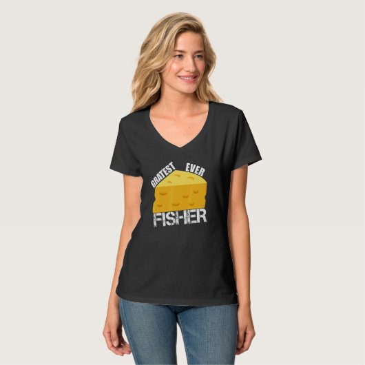 T-shirt Cheese Pun Gratest Ever Fisher Fun Fish Saying Fis (Devant entier)