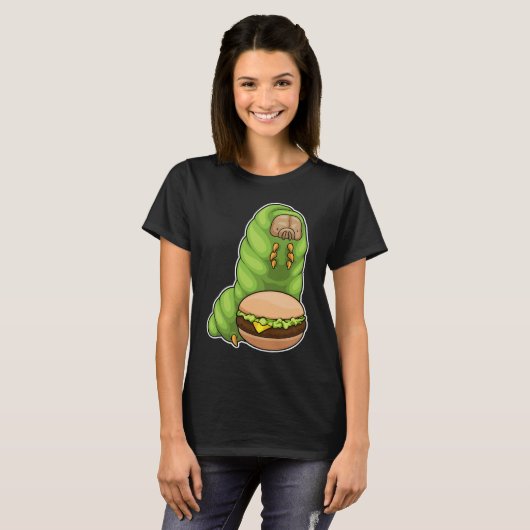 T-shirt Cheeseburger à la chenille (Devant entier)