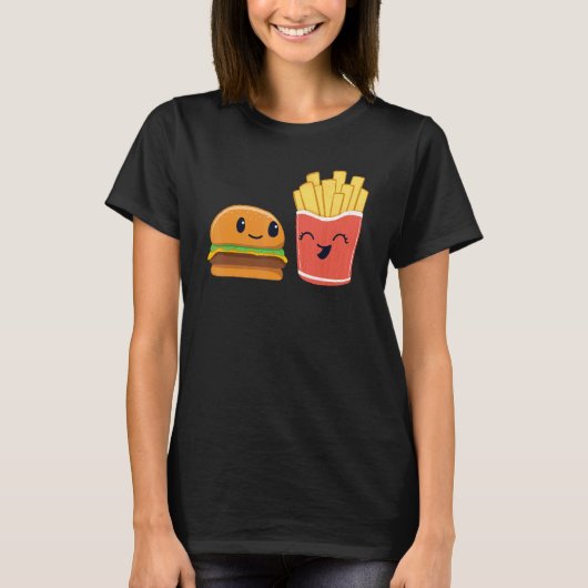T-shirt Cheeseburger alimentaire et Fries enfants (Devant)