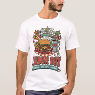 T-shirt Cheeseburger et café du diner vintage de la fête d