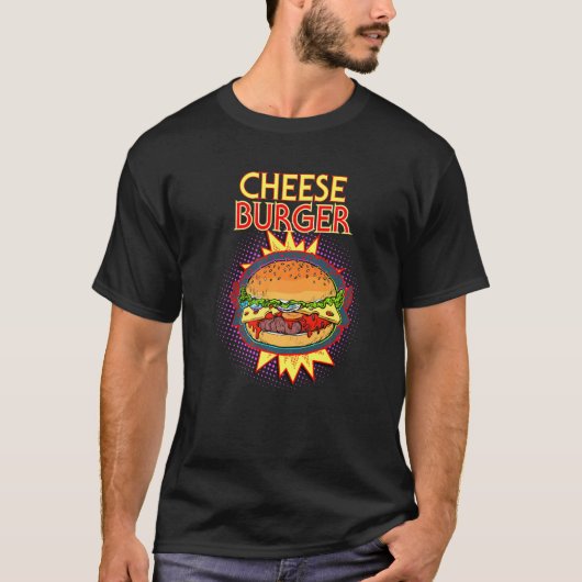 T-shirt Cheeseburger Français Fry Hamburger Flash alimenta (Devant)