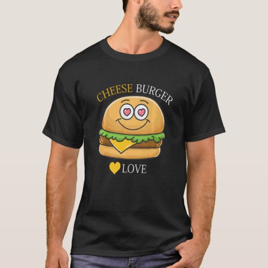 T-shirt Cheeseburger French Fry & Hamburger Food Heart (Devant)