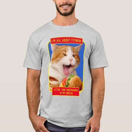 T-shirt Cheeseburger mangeant des chats (Devant)