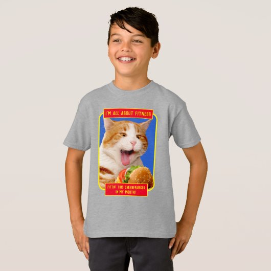 T-shirt Cheeseburger mangeant des chats (Devant entier)