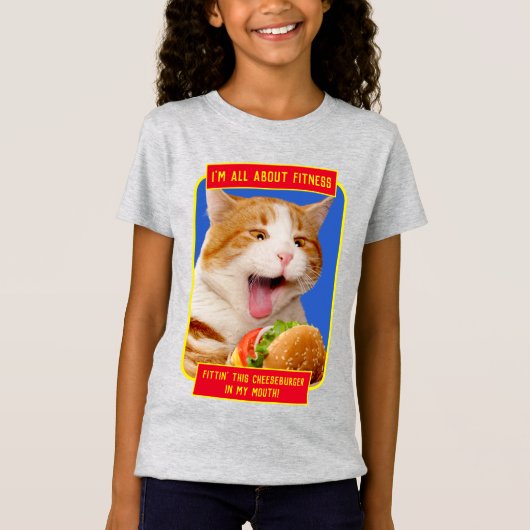 T-Shirt Cheeseburger mangeant des chats (Devant)