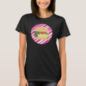 T-shirt Cheeseburger rayures ombrées rose vif (Devant)